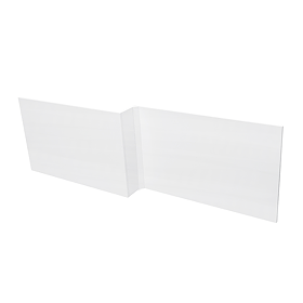 Waterproof White L-Shaped Front Bath Panel - 1700mm