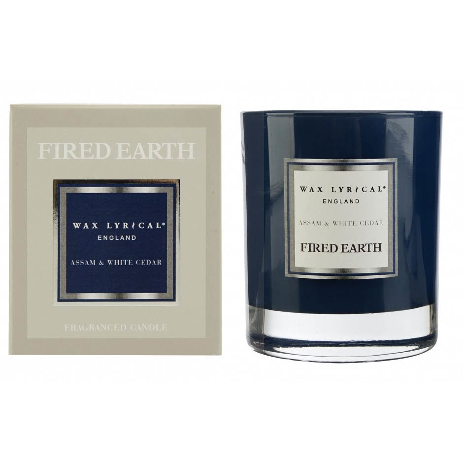 Wax Lyrical Fired Earth Assam & White Cedar Boxed Glass Scented Candle