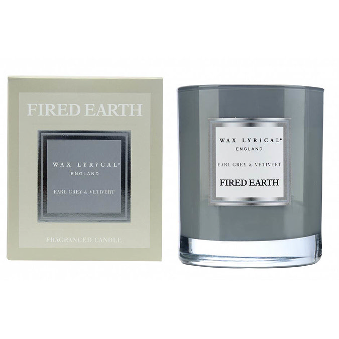 Wax Lyrical Fired Earth Earl Grey & Vetivert Boxed Candle Glass Large Image