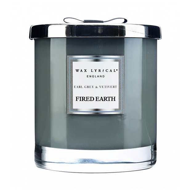 Wax Lyrical Fired Earth Earl Grey & Vetivert Large 2 Wick Scented Candle