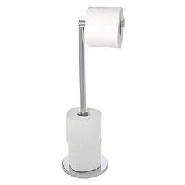 Wenko 2-in-1 Stainless Steel Freestanding Toilet Paper Holder - 19637100 Medium Image