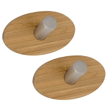 Wenko 2pcs Bamboo Wall Hook - 4466300100 Profile Large Image