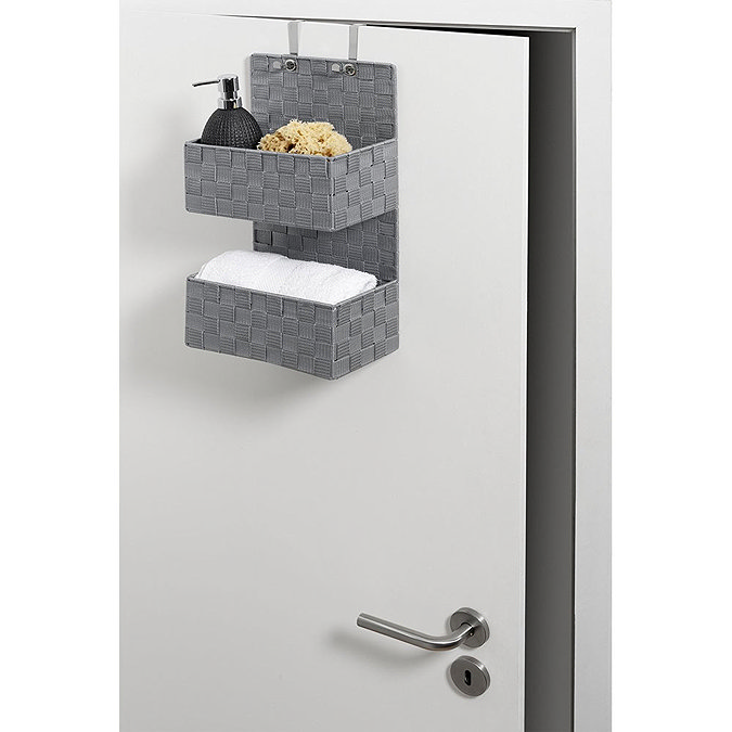Wenko Adria Grey 2 Tier Hanging Bathroom Organizer - 22072100 Feature Large Image