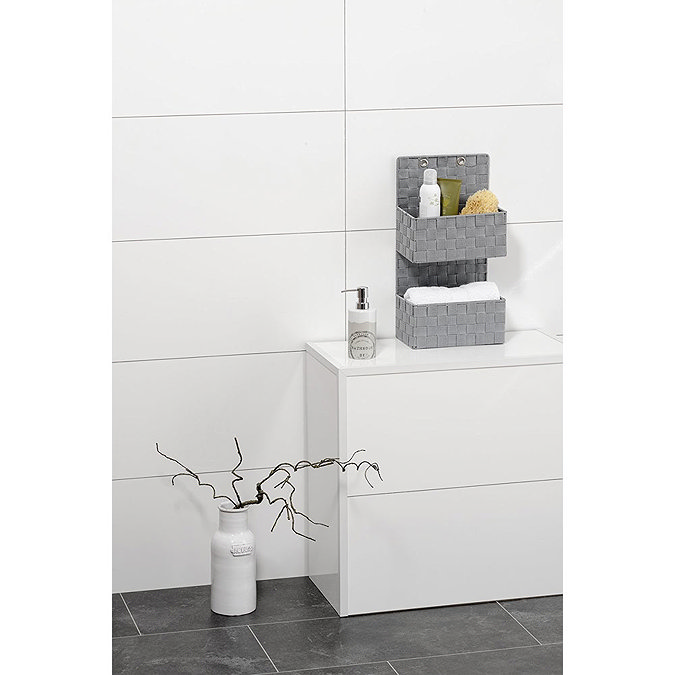 Wenko Adria Grey 2 Tier Hanging Bathroom Organizer - 22072100  In Bathroom Large Image