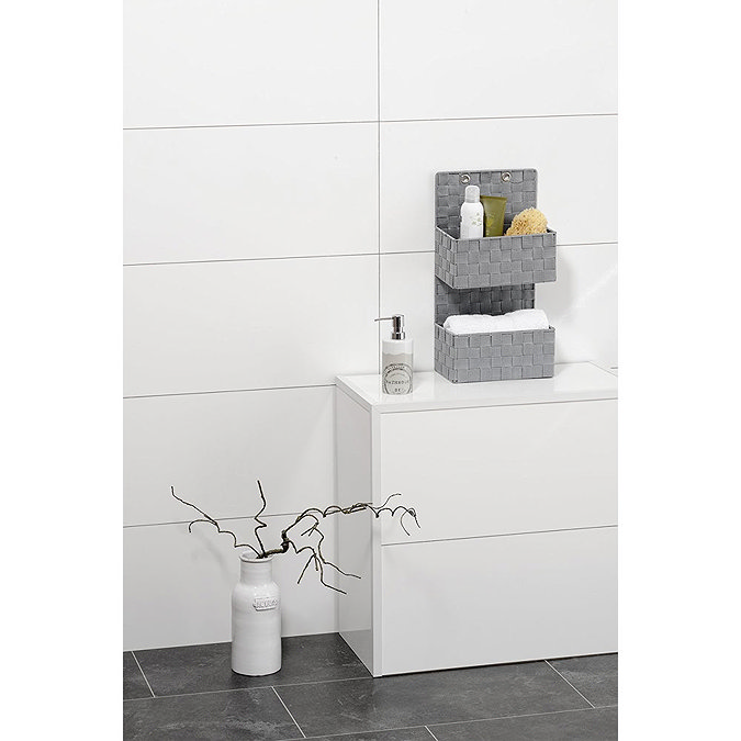 Wenko Adria Grey 2 Tier Hanging Bathroom Organizer - 22072100 In Bathroom Large Image
