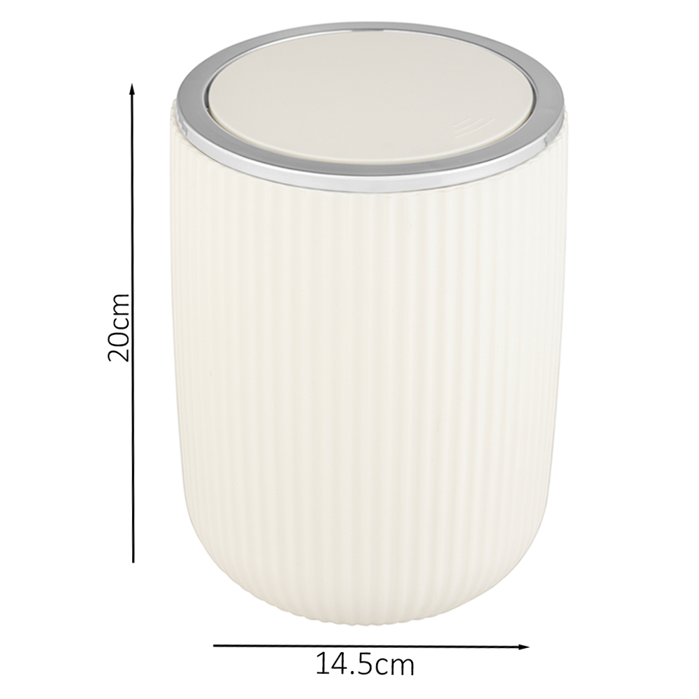 Wenko Agropoli 2L Swing Cover Bin - Cream White