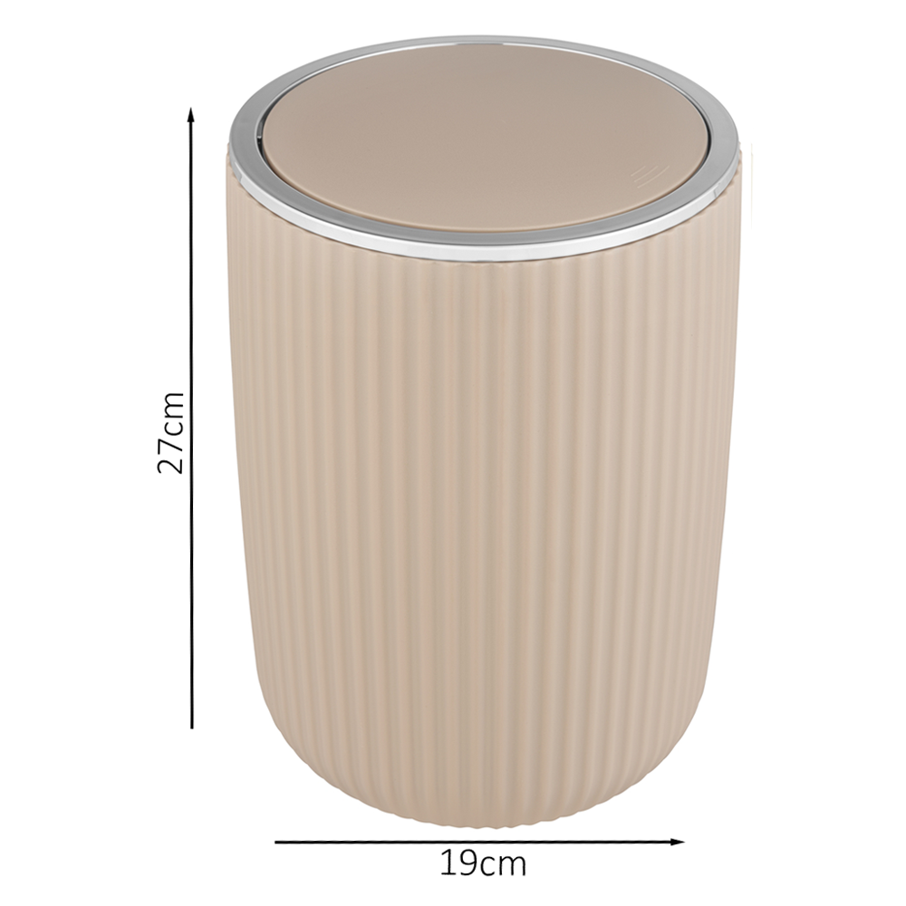 Wenko Agropoli 5.5L Swing Cover Bin - Beige