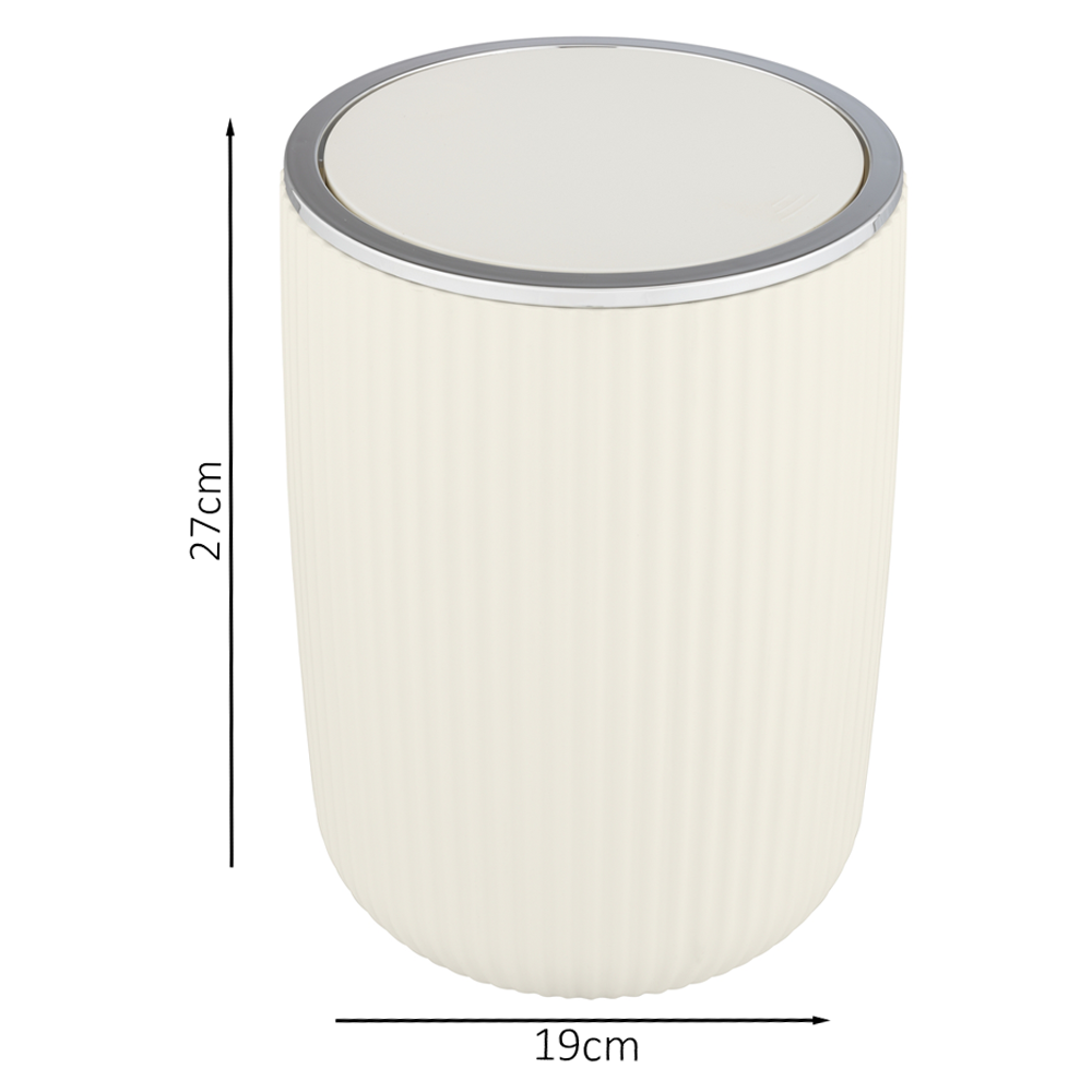 Wenko Agropoli 5.5L Swing Cover Bin - Cream White