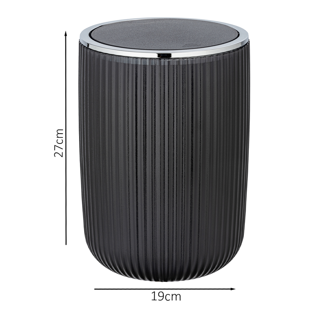 Wenko Agropoli 5.5L Swing Cover Bin - Grey