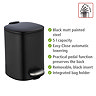 Wenko Alassio 5L Pedal Bin - Black