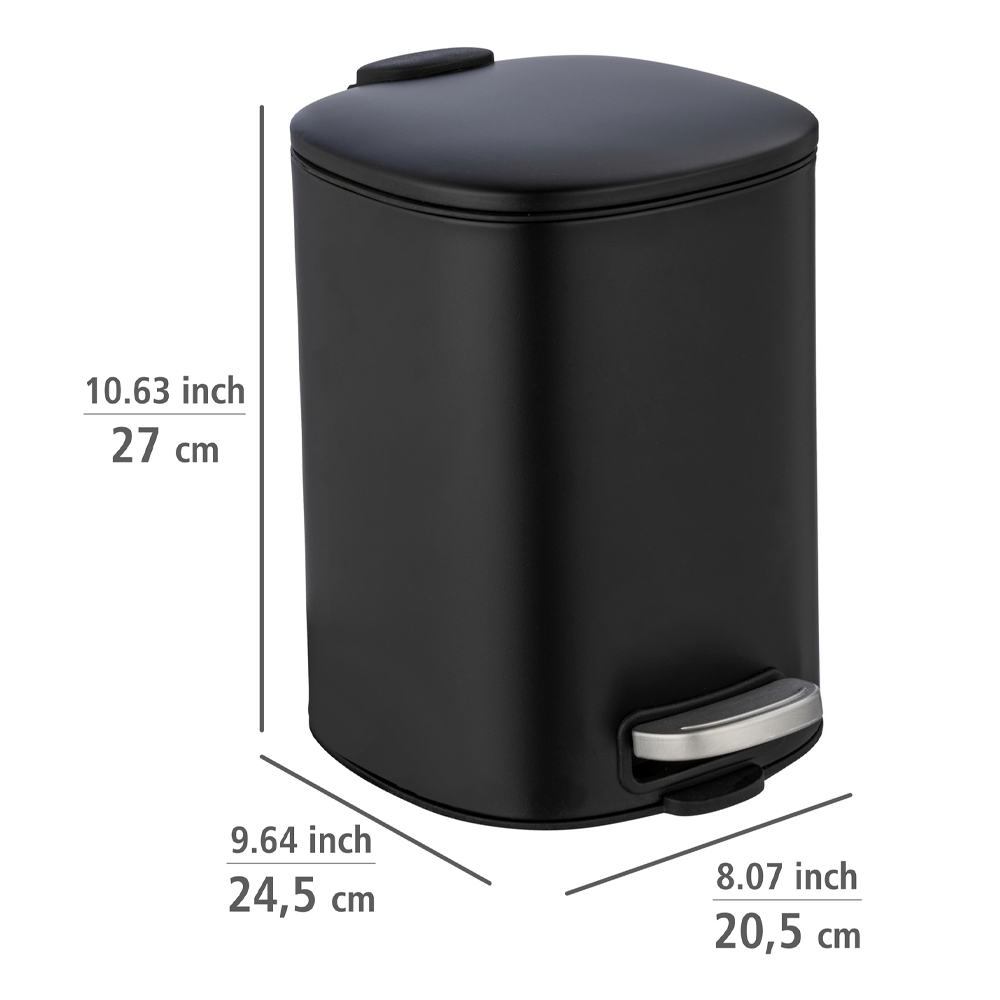 Wenko Alassio 5L Pedal Bin - Black