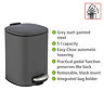 Wenko Alassio 5L Pedal Bin - Grey