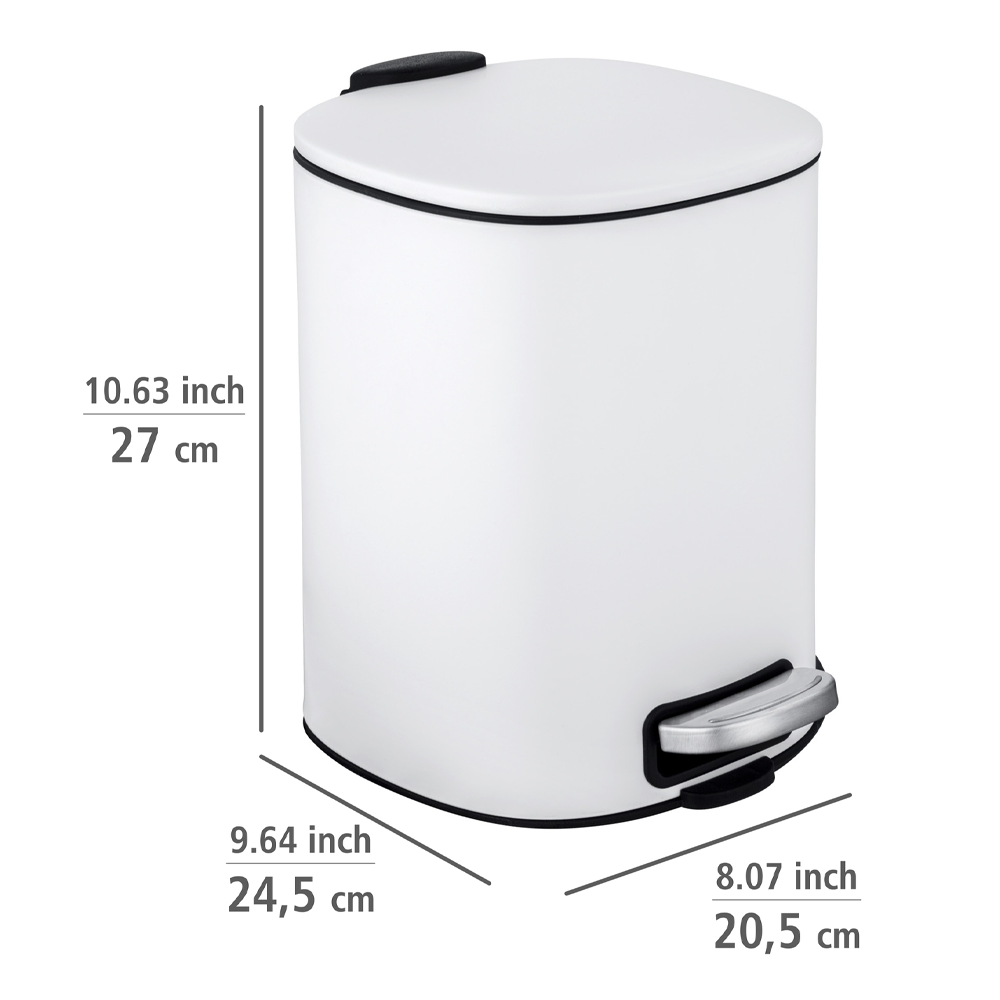 Wenko Alassio 5L Pedal Bin - White