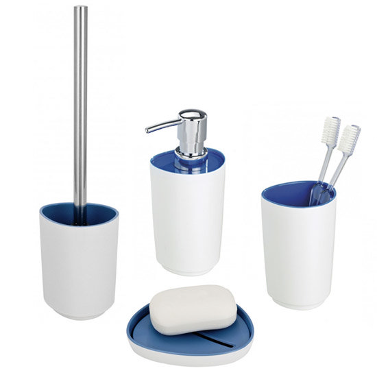 Wenko Alcamo Blue Bath Accessories Set at Victorian Plumbing UK