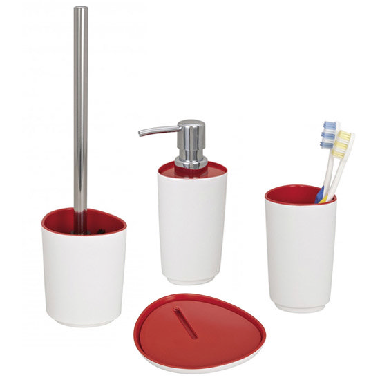 Wenko Alcamo Red Bath Accessories Set Large Image