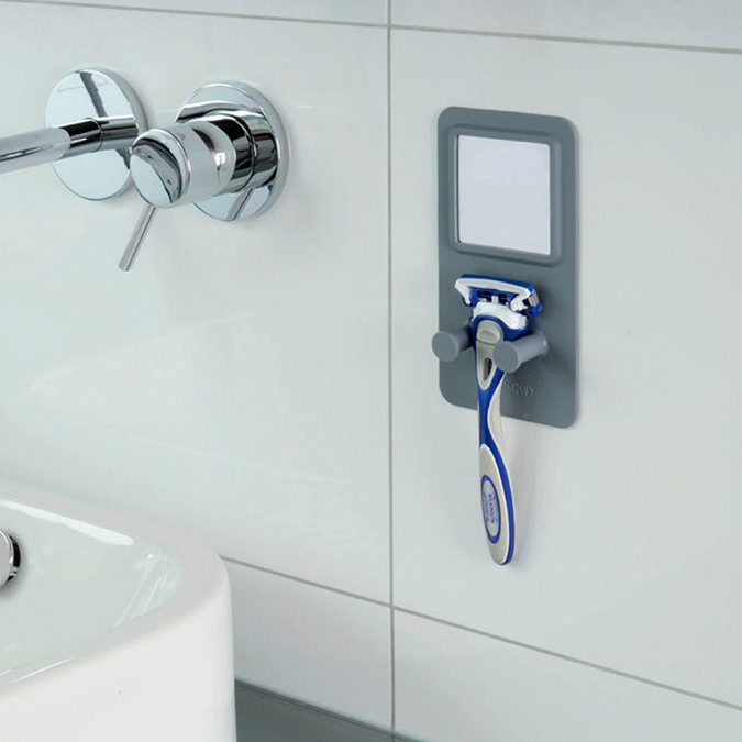 Wenko Ampio Grey Razor Holder with Mirror - 23490100 Feature Large Image