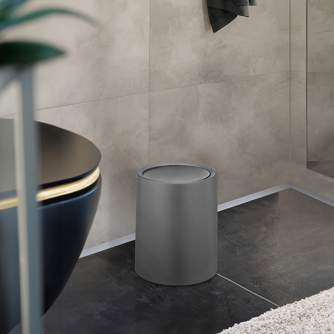 Wenko Atri 6 Litre Swing Cover Bin - Grey