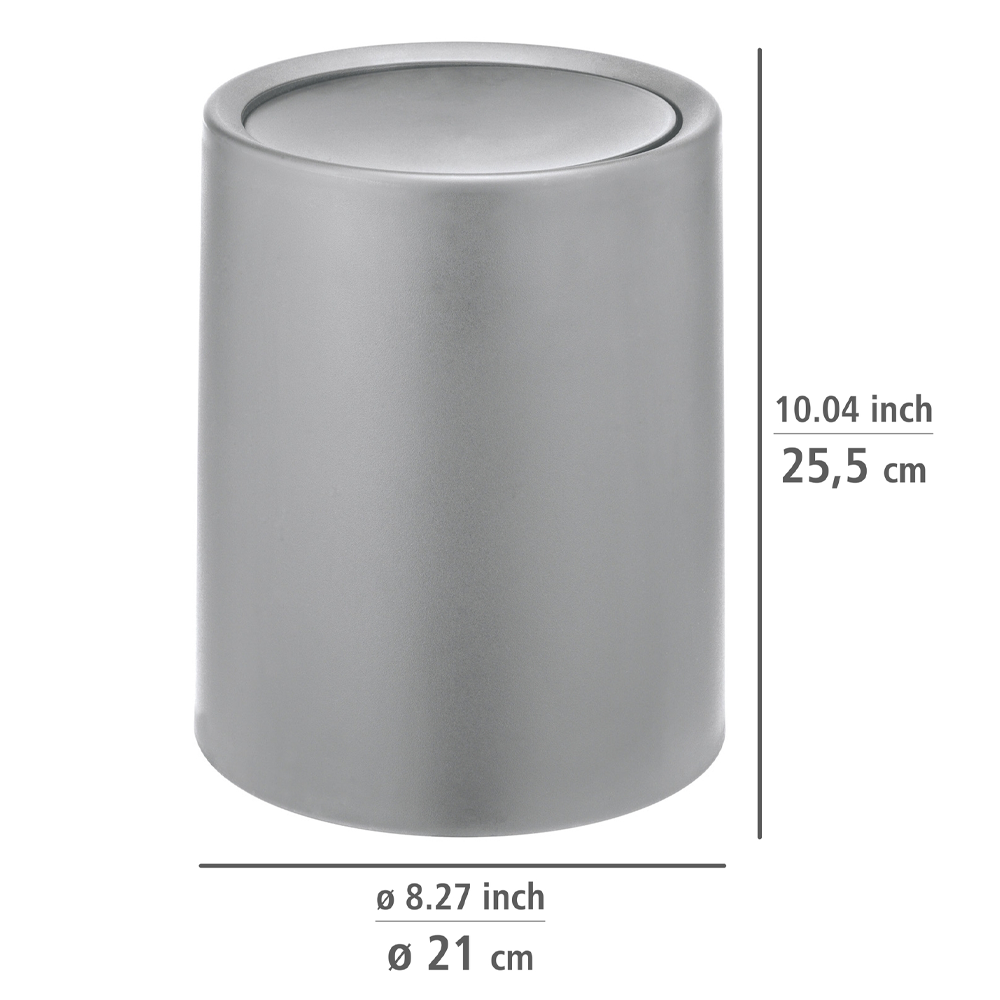 Wenko Atri 6 Litre Swing Cover Bin - Grey