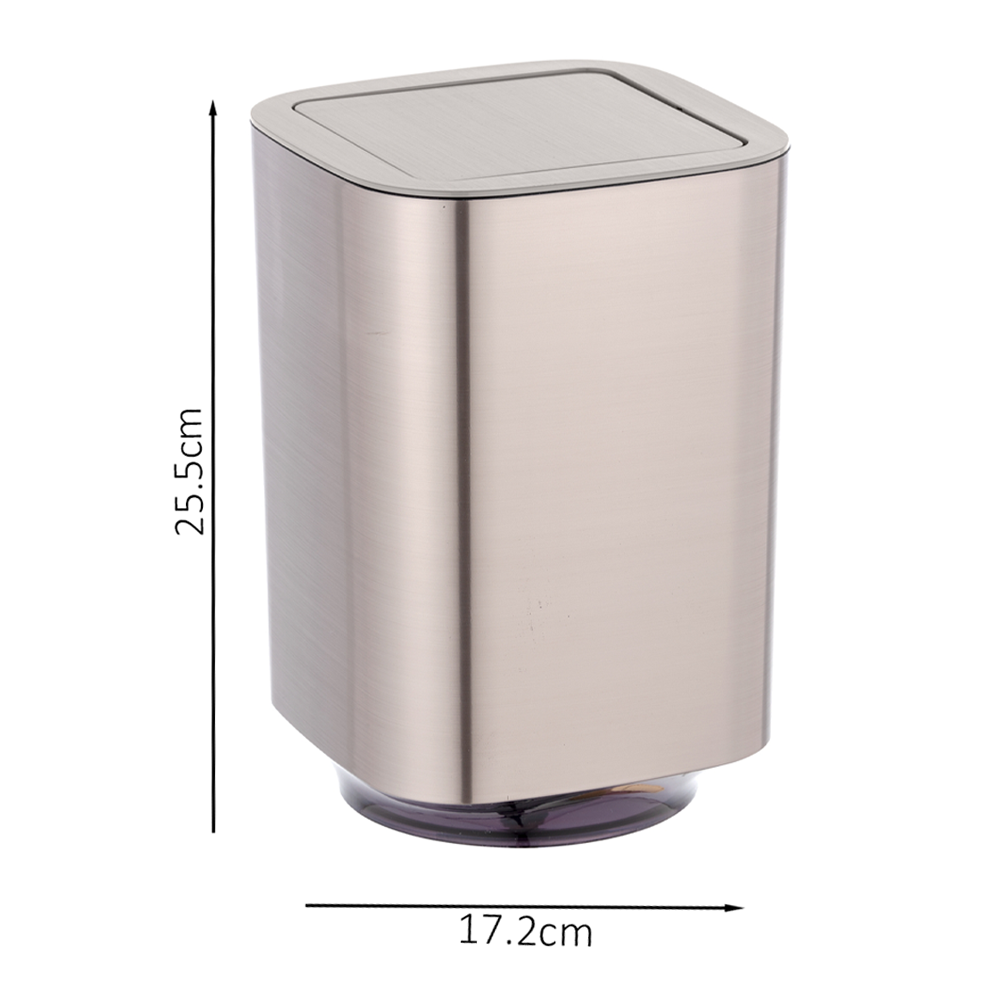 Wenko Auron 5.5 Litre Swing Cover Bin - Silver