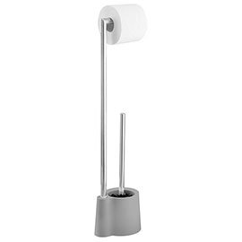 Wenko Avola Grey Extra Heavy Freestanding Toilet Brush & Roll Holder - 22990100 Medium Image