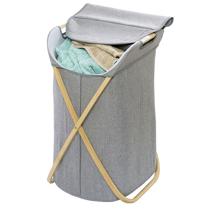 Wenko Bahari Bamboo Foldable Laundry Bin - 62211100  Profile Large Image