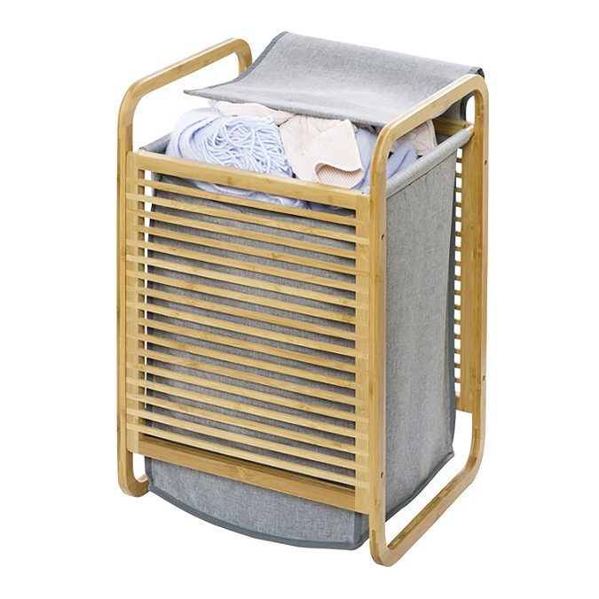 Wenko Bahari Bamboo Laundry Bin - 62210100  Profile Large Image