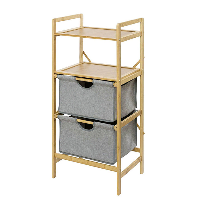 Wenko Bahari Bamboo Shelf Unit with 2 Drawers - 62212100  Profile Large Image