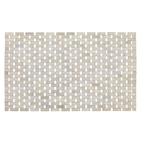 Wenko Bamboo 50 x 80cm Bath Mat - White - 22106100 Large Image