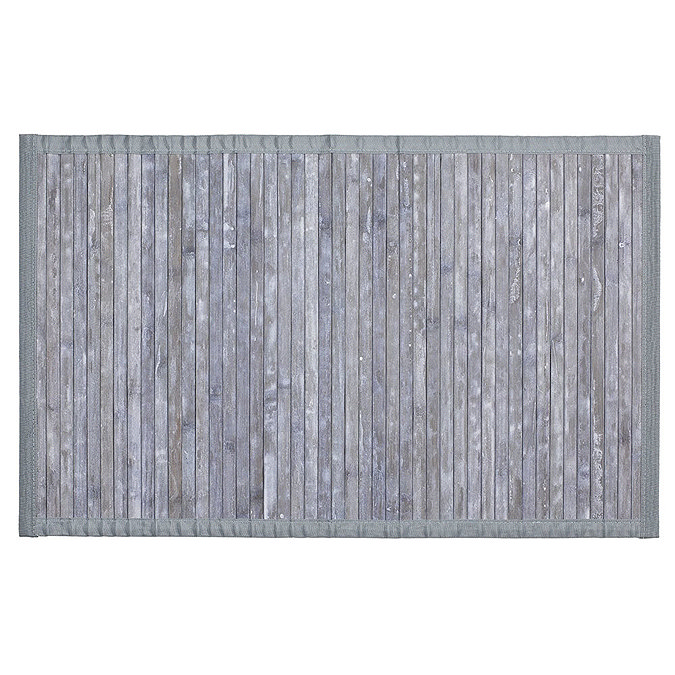 Wenko Bamboo Bath Mat - 500 x 800mm - Grey  Profile Large Image