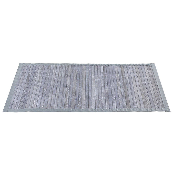 Wenko Bamboo Bath Mat - 500 x 800mm - Grey Large Image