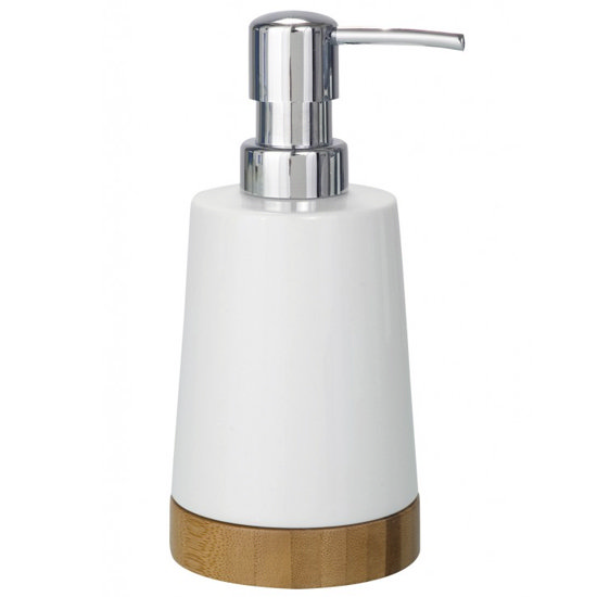 Wenko Bamboo Ceramic Soap Dispenser - 17678100 Large Image