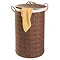 Wenko Bamboo Laundry Bin - Dark Brown - 17771100 Large Image