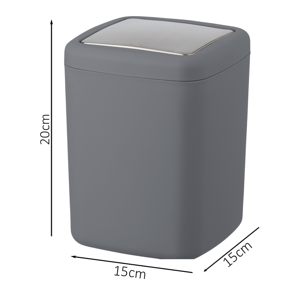 Wenko Barcelona 3L Swing Cover Bin - Anthracite