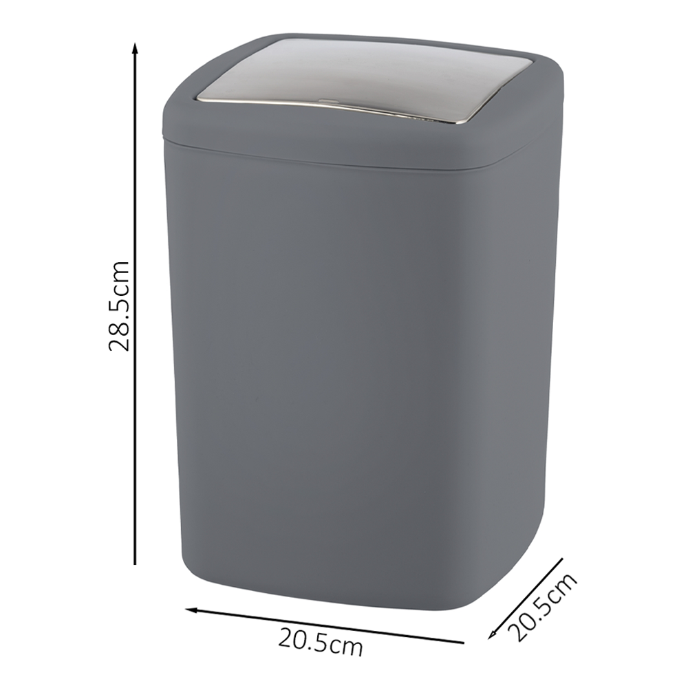 Wenko Barcelona 8.5L Swing Cover Bin - Anthracite