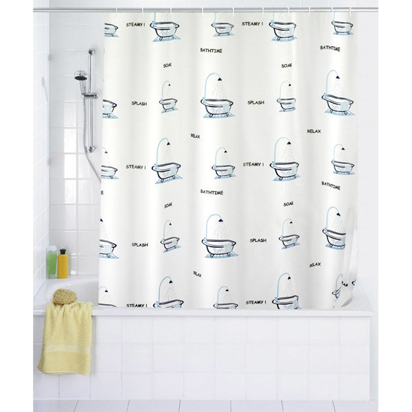 Wenko Bathtub PEVA Shower Curtain - W1800 x H2000mm - 19143100 Large Image