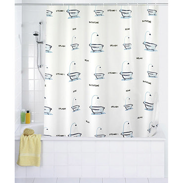 Wenko Bathtub PEVA Shower Curtain - W1800 x H2000mm - 19143100 Profile Large Image