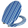Wenko Blue Stripes Duroplast Toilet Seat - 17418100 Feature Large Image