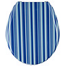 Wenko Blue Stripes Duroplast Toilet Seat - 17418100 Large Image