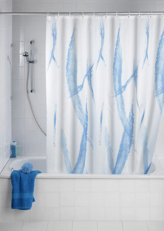 Wenko Blues Anti-mold, Anti-bacterial Polyester Shower Curtain - 1800 x ...