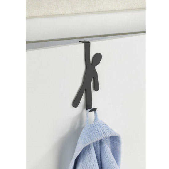 Wenko 'Boy' Stainless Steel Door Hook - Black - 4468150100  Profile Large Image