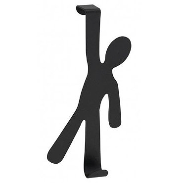 Wenko 'Boy' Stainless Steel Door Hook - Black - 4468150100  Profile Large Image