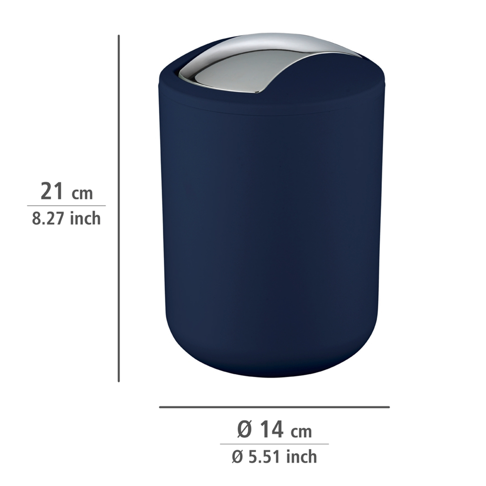 Wenko Brasil 2L Swing Cover Bin - Dark Blue