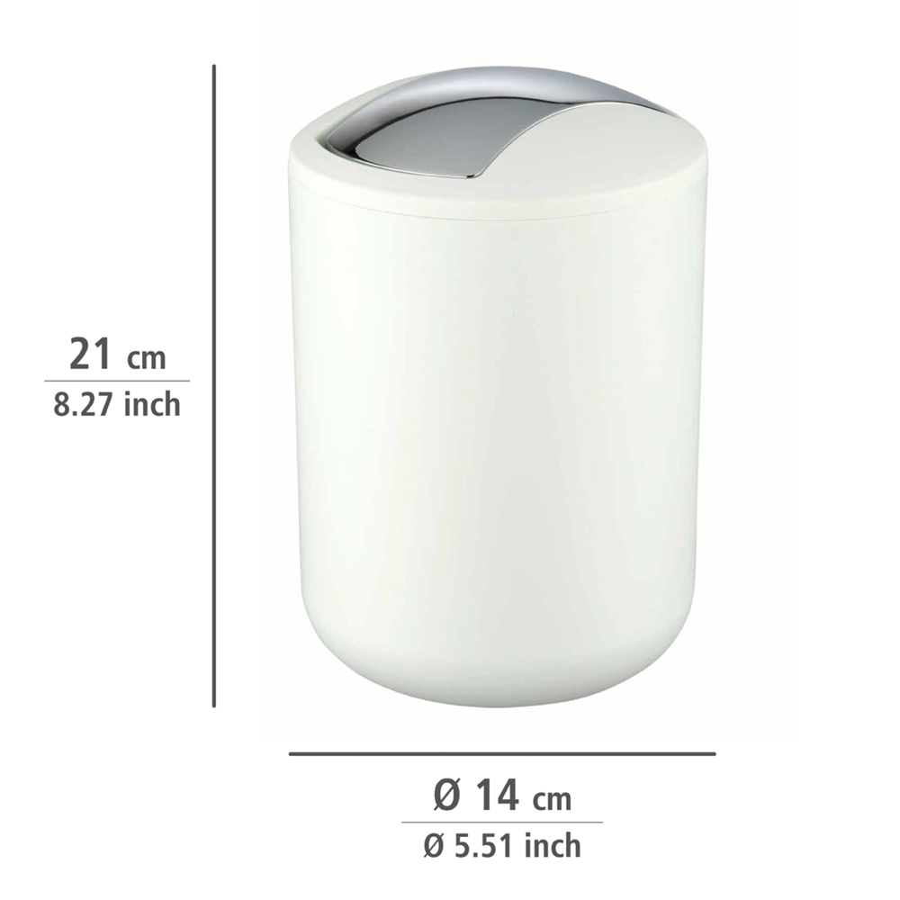 Wenko Brasil 2L Swing Cover Bin - White