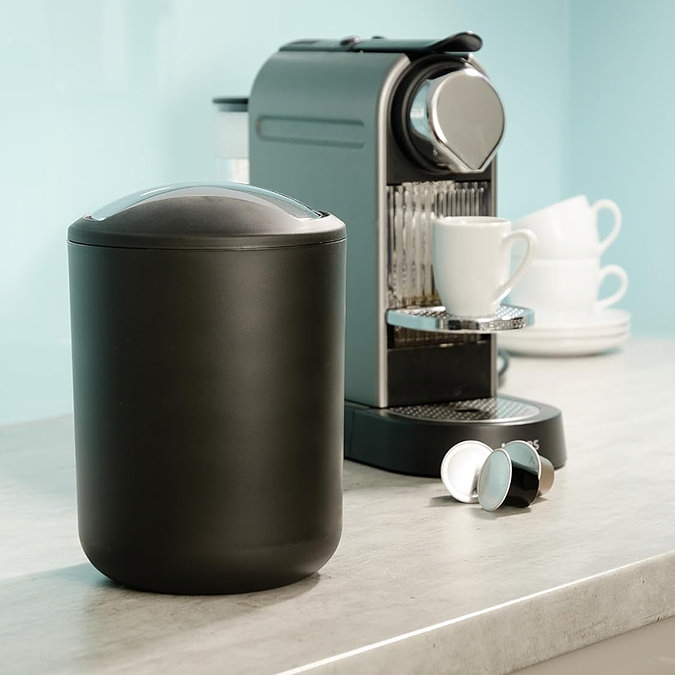 Wenko Brasil Black Swing Cover Bin - Black