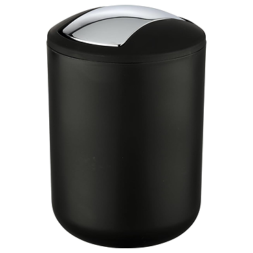 Wenko Brasil Black Swing Cover Bin - Black