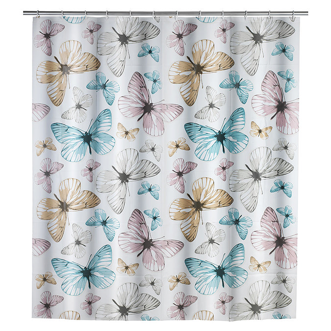 Wenko Butterfly PEVA Shower Curtain - W1800 x H2000mm - 22487100 Large Image