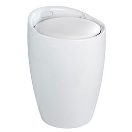 Wenko - Candy Laundry Bin & Bath Stool - White - 20631100 Medium Image