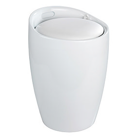 Wenko - Candy Laundry Bin & Bath Stool - White - 20631100 Large Image