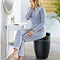 Wenko - Candy Leather Look Laundry Bin & Bathroom Stool - Black - 21774100 Feature Large Image