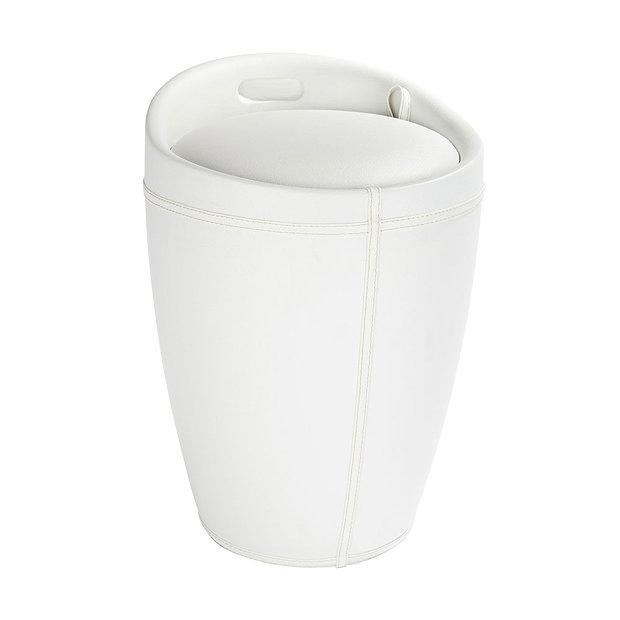 Wenko Candy Leather Look Laundry Bin & Bathroom Stool Online Now